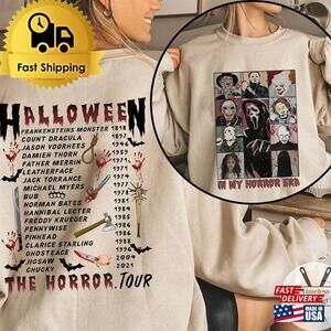 Retro Halloween Characters The Horror Tour Shirt 2 Sided Sweatshirt